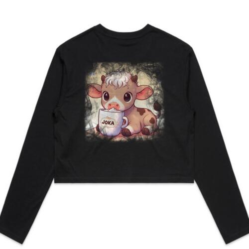 Joka - White Logo Coco Cow Cropped Long Sleeve Thumbnail
