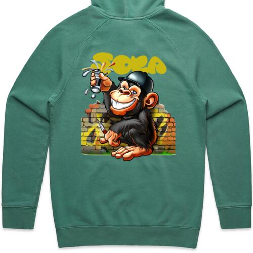 JOKA - White Logo Spray Monkey Hoodie      Thumbnail