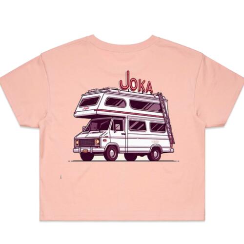 Joka - White Logo Sunset Van Cropped Tee Thumbnail