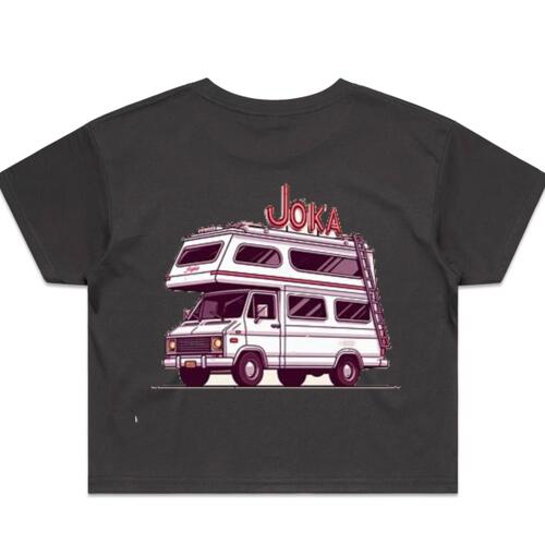 Joka - Black Logo Sunset Van Cropped Tee Thumbnail