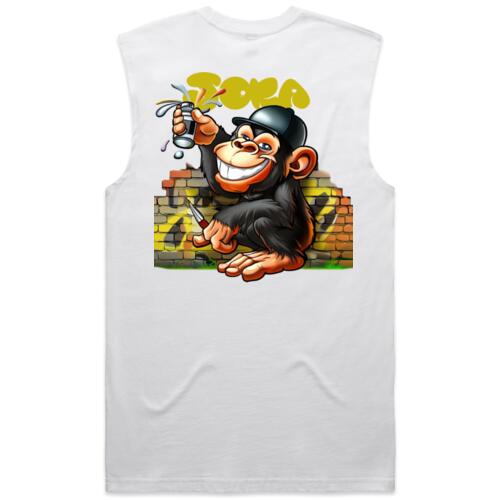 Joka - Black Logo White Spray Monkey Tank Thumbnail